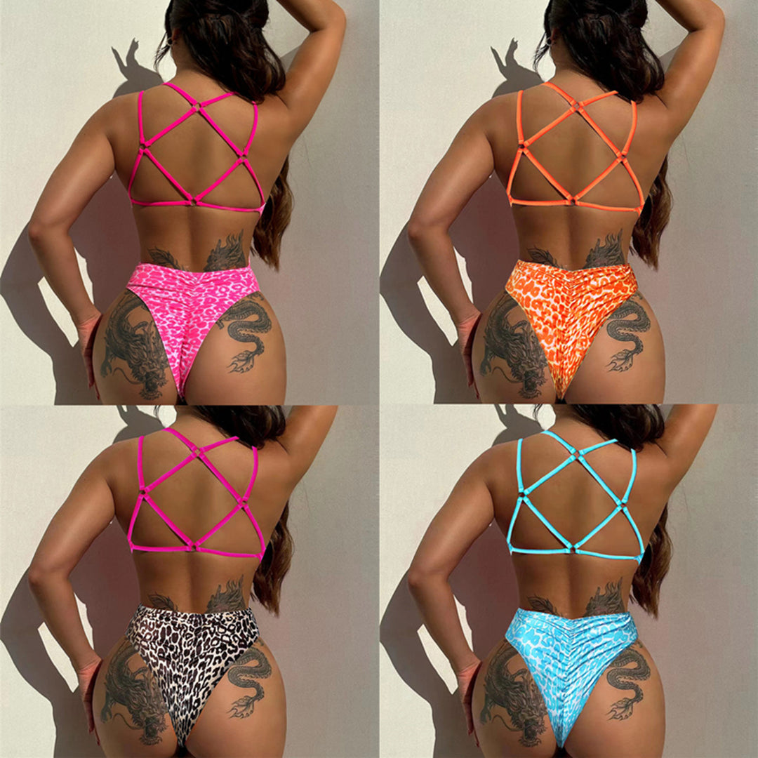 Women's High-Cut Bikini with Exciting Cross-Back Design Mune Fashion