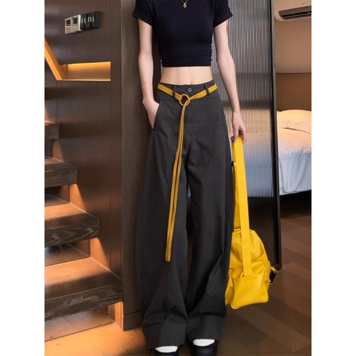 Women’s Wide Cotton Pants with Statement Belt Mune Fashion