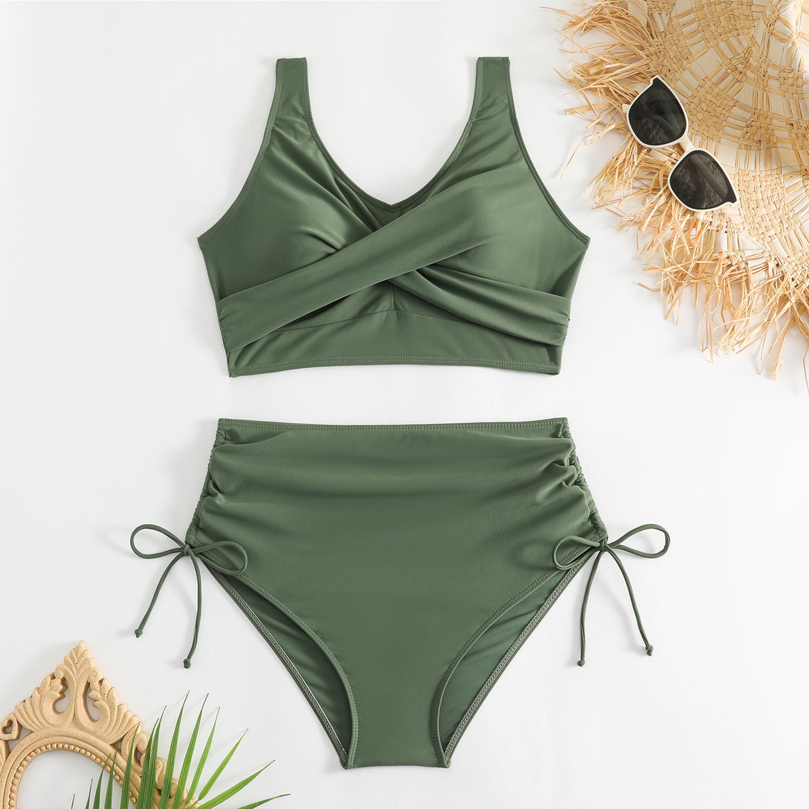Women's bikini set with stylish wrap top and high-waisted bottoms Mune Fashion