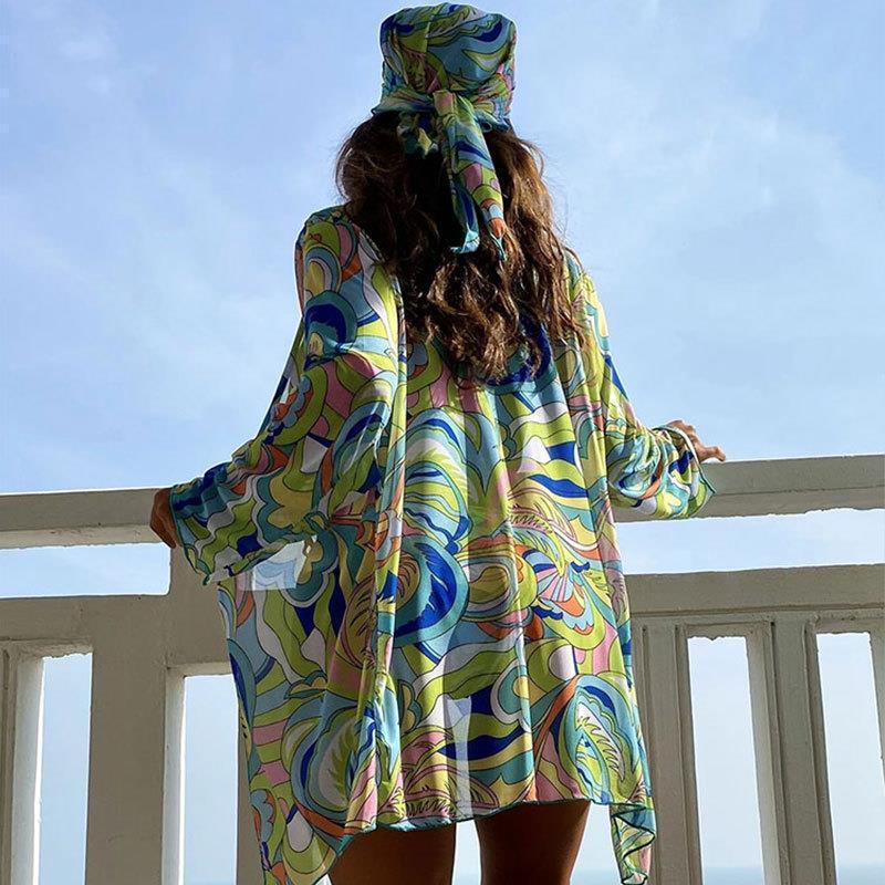 Women's Colorful Bikini Set with Stylish Cover-Up Mune Fashion
