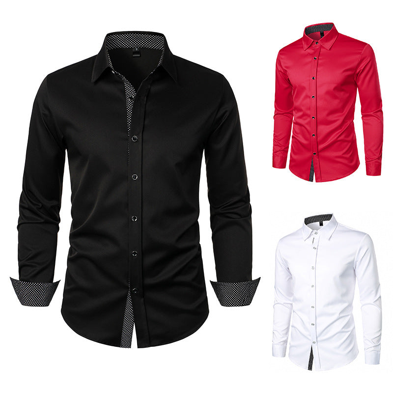 Men's tailored business shirt with contrasting trim at collar stand and cuffs Mune Fashion