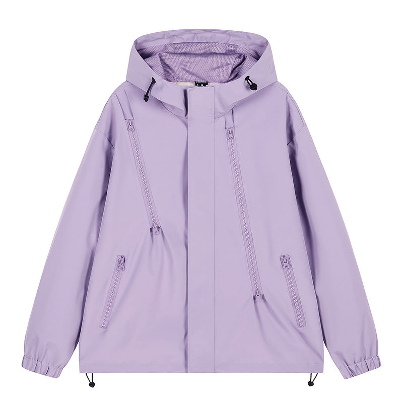 Men's nan technical hooded jacket with water-repellent softshell, angled zip pockets, and adjustable hem Mune Fashion