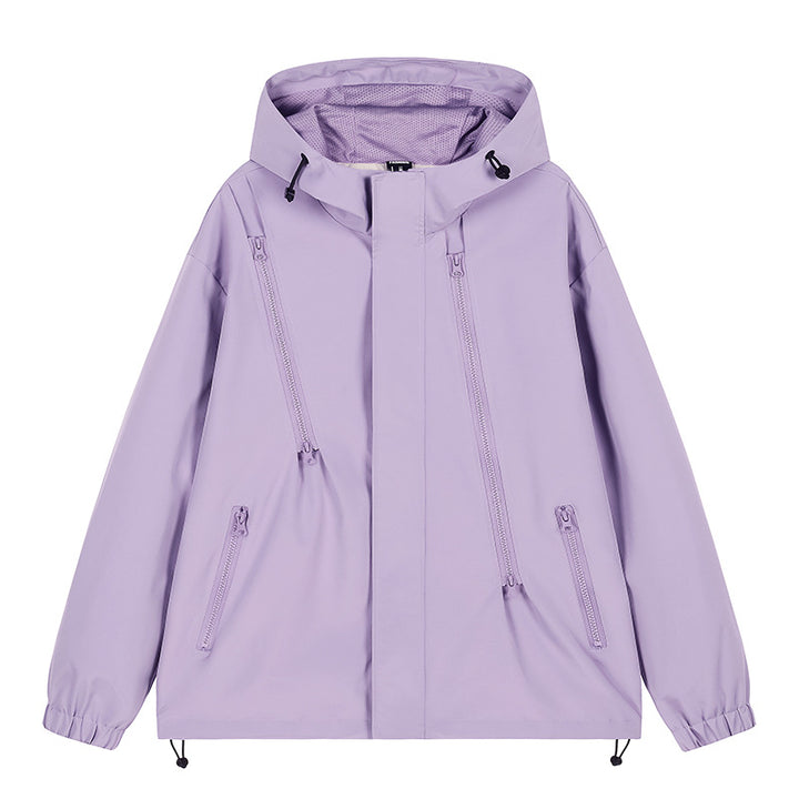 Men's nan technical hooded jacket with water-repellent softshell, angled zip pockets, and adjustable hem Mune Fashion