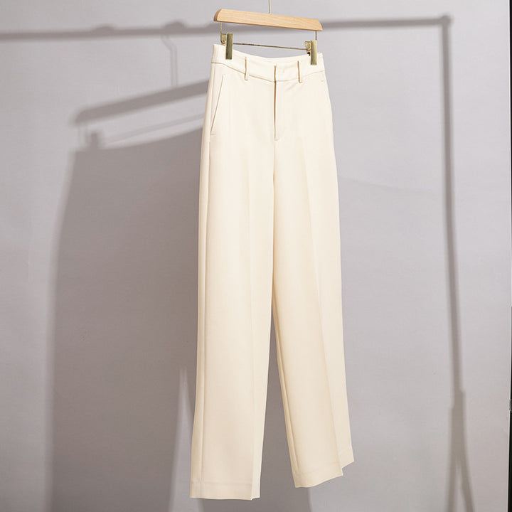 Ladies tailored palazzo pants with a crease and concealed hook closure Mune Fashion
