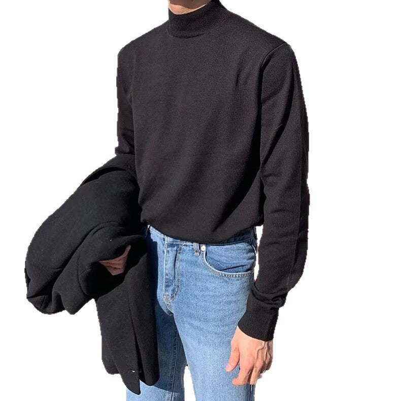 Men's Elegant Pullover with Mock-Neck Mune Fashion