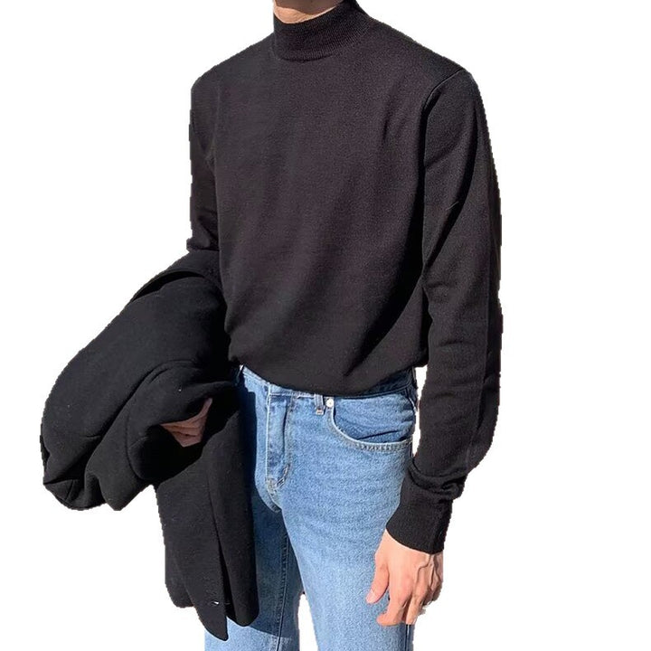 Men's Elegant Pullover with Mock-Neck Mune Fashion