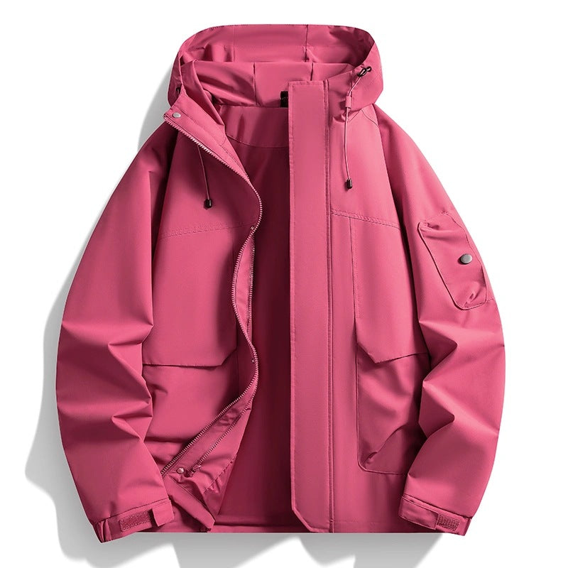 Men's Waterproof Hooded Jacket in Utility Style with Welded Seams and Concealed Zipper Mune Fashion