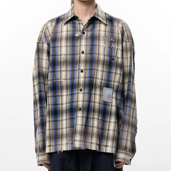 Men's Oversized Checkered Shirt Jacket