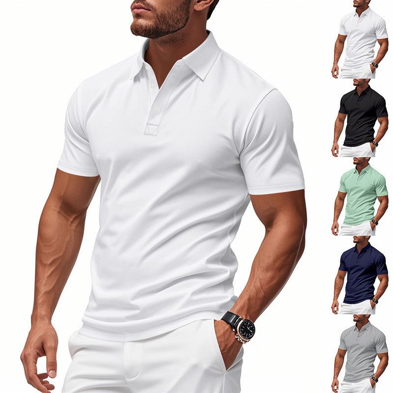 Men's easy-care short-sleeve polo made of cotton blend with piqué structure and three buttons Mune Fashion