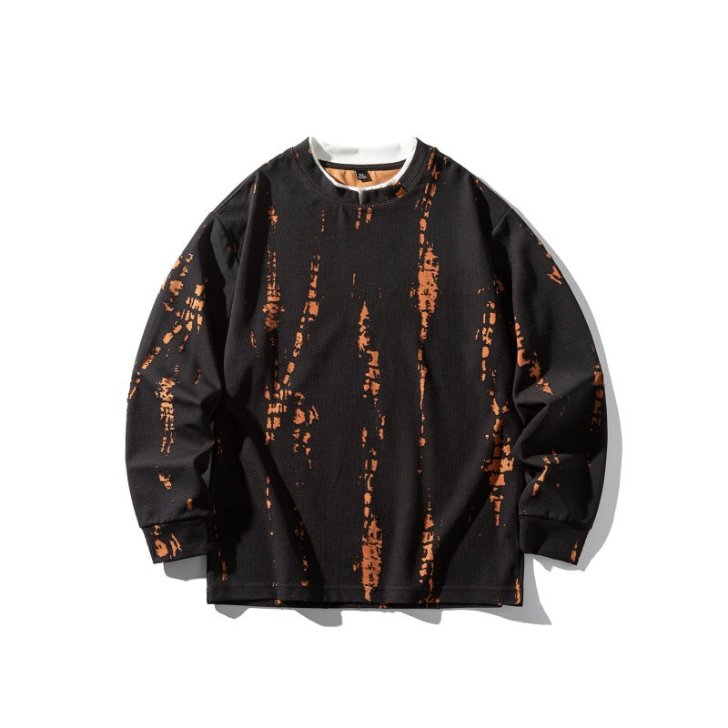 Unisex Oversize-Long Sleeve Shirt with Tie-Dye and Destroyed Effect Mune Fashion