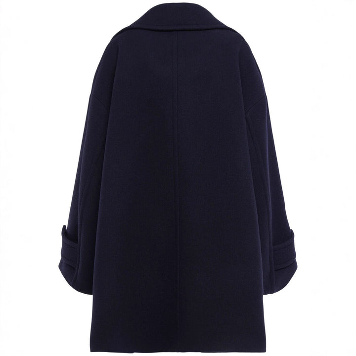 Women's Oversized Cape Coat with Double-Breasted Closure and Wide Lapels Mune Fashion