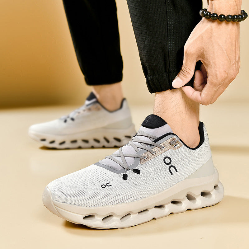Unisex lightweight performance running shoes with hollow chamber midsole and seamless knit upper Mune Fashion
