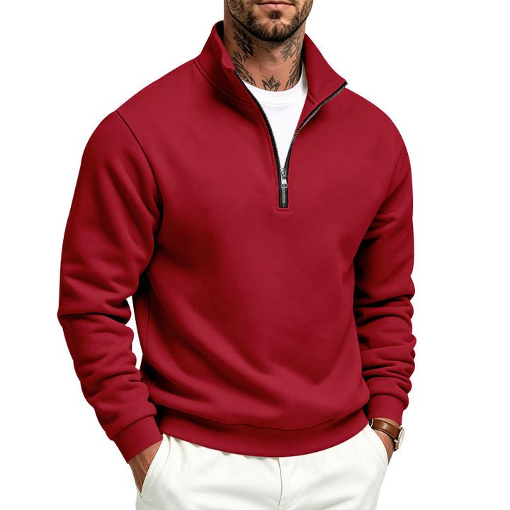 Men's half-zip sweatshirt with turtleneck and soft fleece inner side Mune Fashion