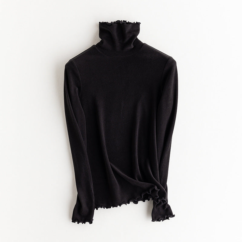 Ladies Fine Long Sleeve Shirt with Stand-up Collar made of Stretch Jersey, Body-hugging Silhouette Mune Fashion
