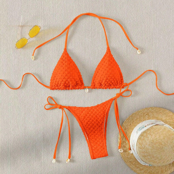 Women Triangle Bikini Top with Structured Texture Mune Fashion