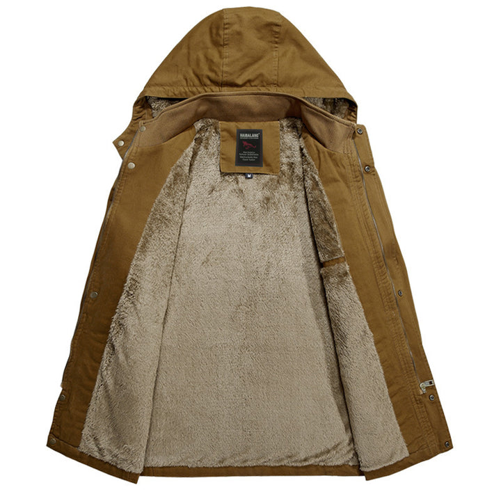 Men's parka with teddy lining in hood, utility pockets and drawstring Mune Fashion