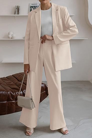 Women Two-Piece Oversized Blazer and High-Waist Wide-Leg Pants Set Mune Fashion