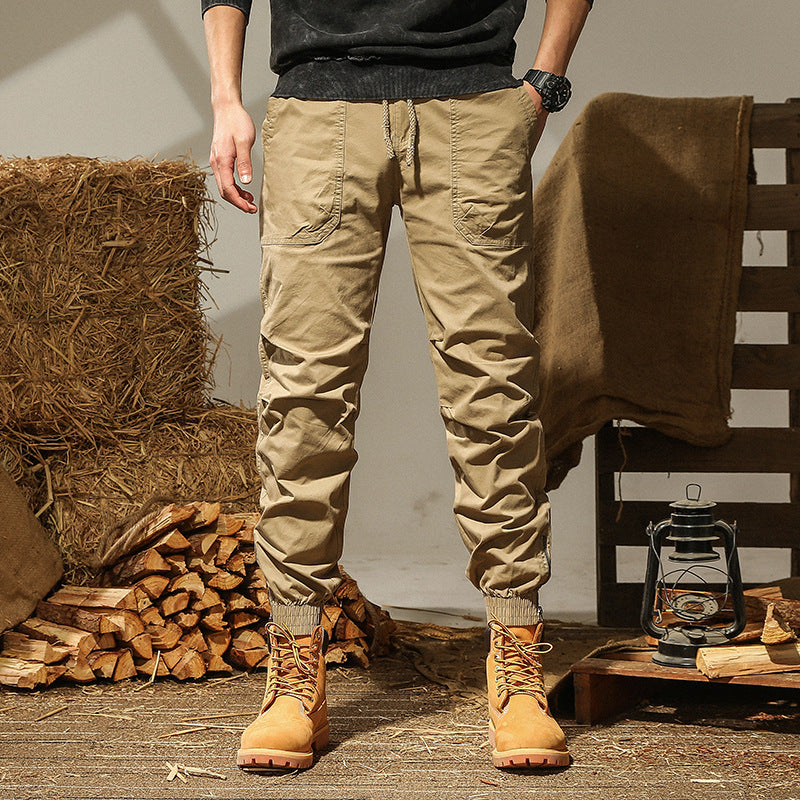 Men's Cargo Jogger Pants with Elastic Hem, Drawstring and Utility Patch Pockets Mune Fashion