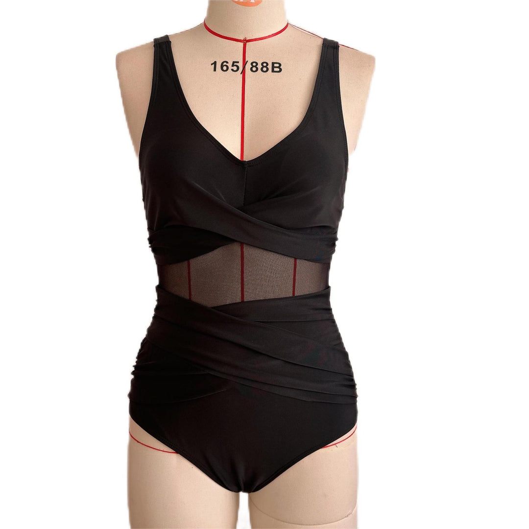 Women’s One-Piece Swimsuit with Sophisticated Wrap Design and Elastic Inserts Mune Fashion