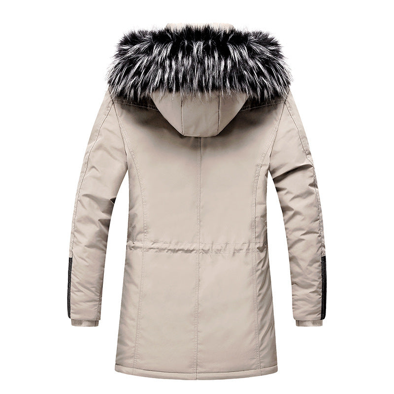 Men's longer winter parka with synthetic fur hood, padded thermal insulation and multifunctional pockets Mune Fashion