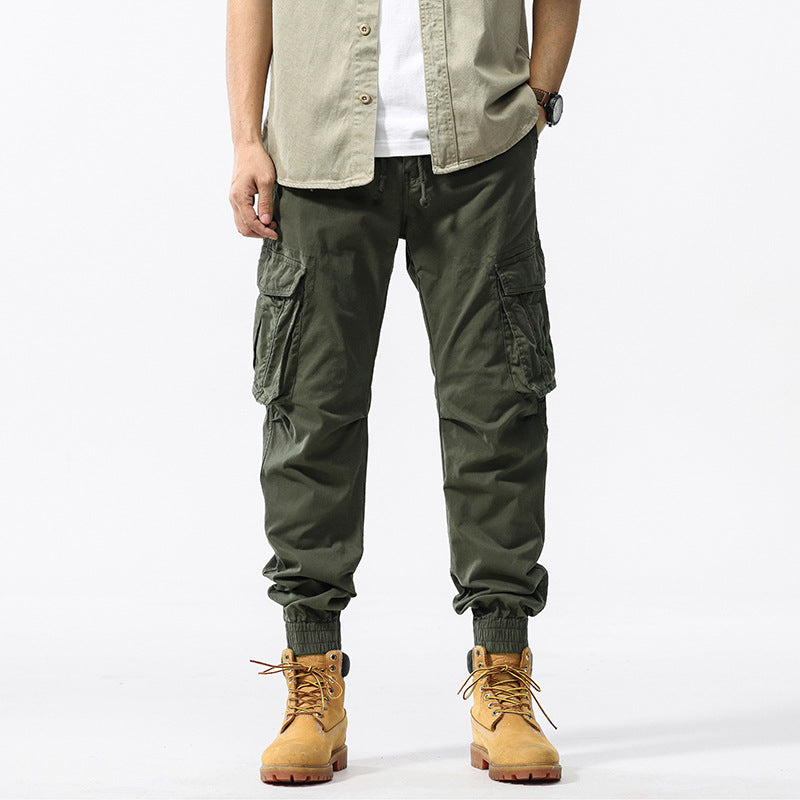 Herren Funktionale Cargo-Jogginghose mit ergonomischen Knieabnähern, Kordelbund und großvolumigen Klappentaschen Mune Fashion