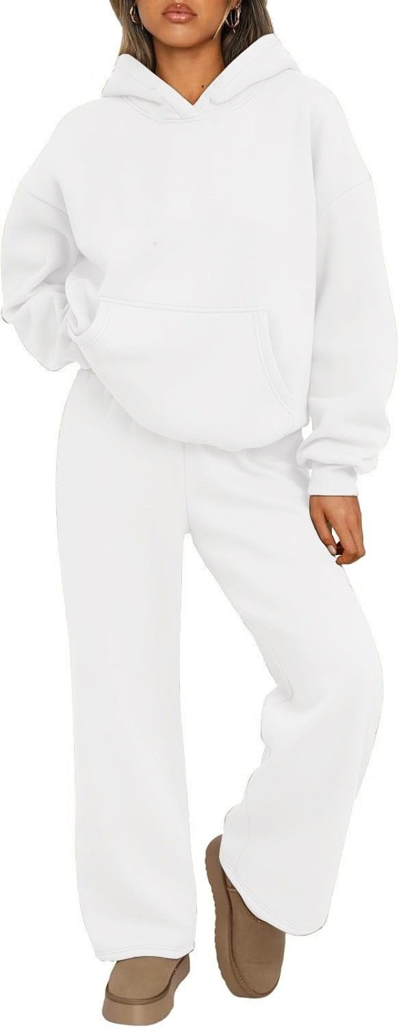 Women's Cozy Loungewear Set with oversized hoodie, kangaroo pocket and wide palazzo jogging pants Mune Fashion