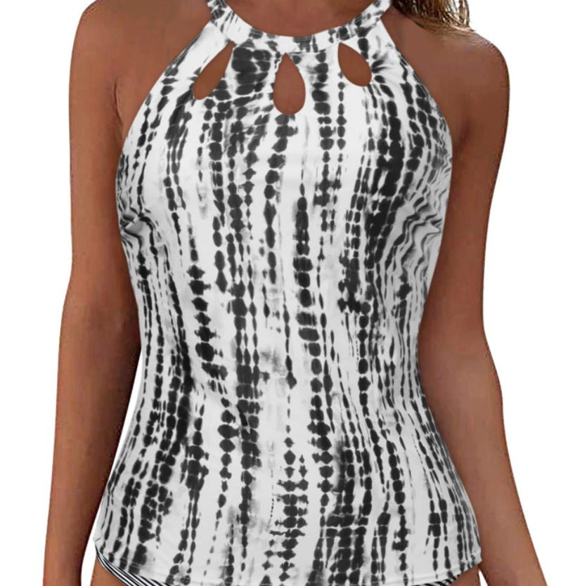 Ladies sporty tankini top with fashionable round neckline and cut-outs Mune Fashion