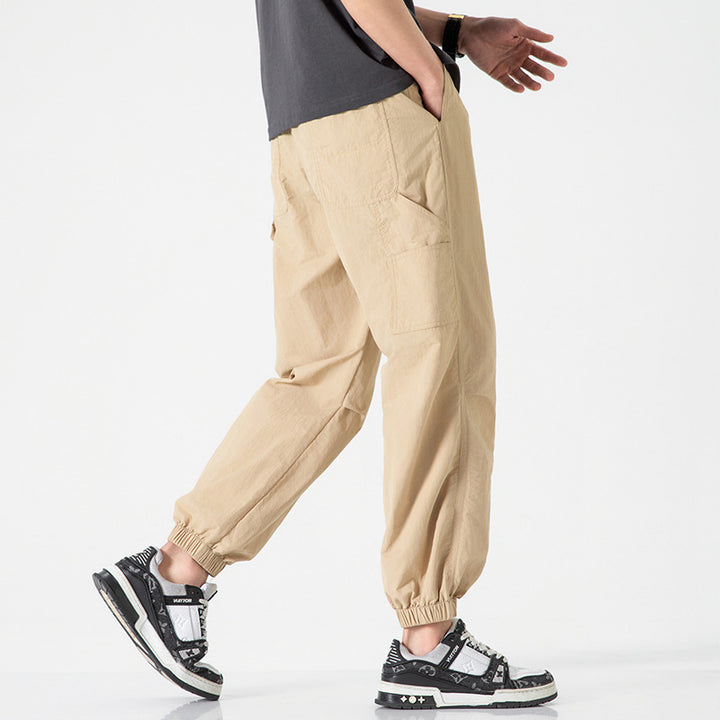 Men's Nylon-Mix Relaxed Jogger with elastic comfort waistband, concealed zipper pockets, and ribbed ankle cuffs Mune Fashion