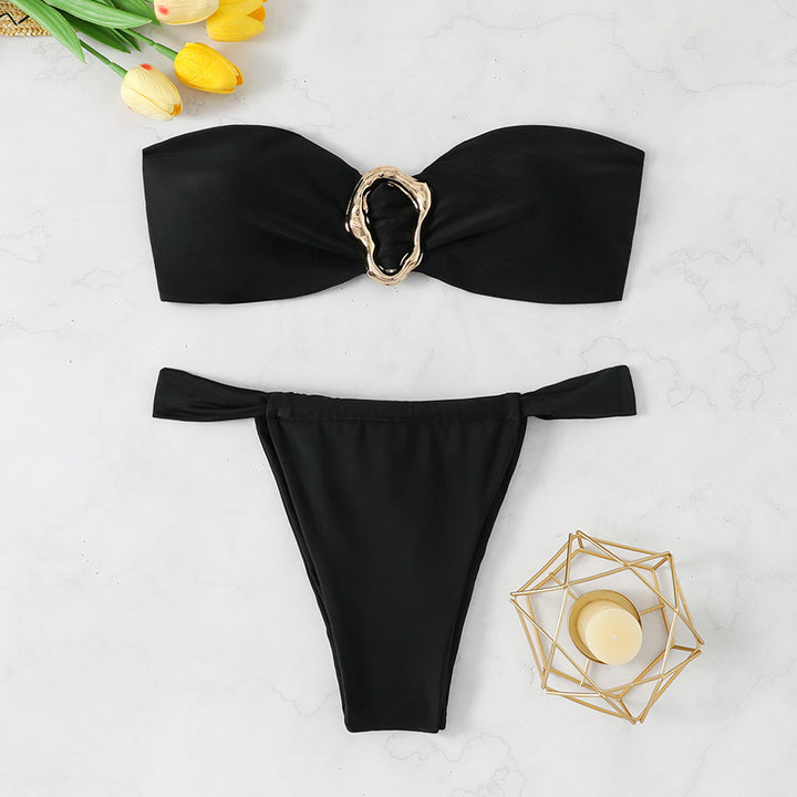 Women's bandeau bikini with elegant ring detail by Mune Fashion