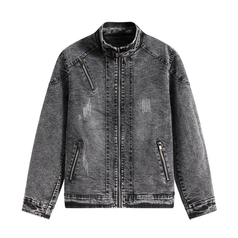 Men's denim jacket with side pockets Mune Fashion
