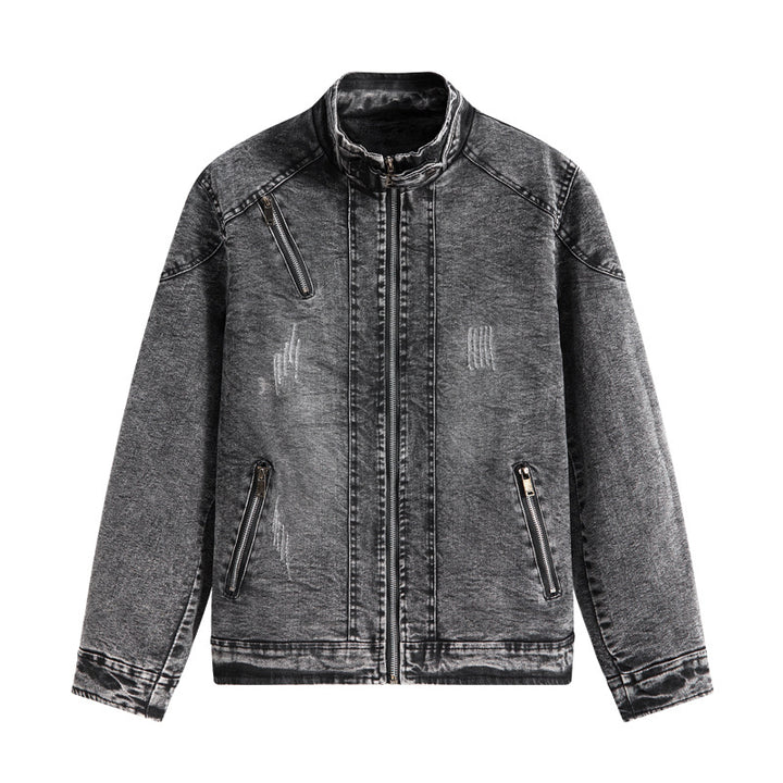 Men's denim jacket with side pockets Mune Fashion