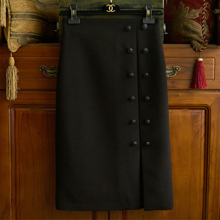 Women Elegant Pencil Skirt with Button Details Mune Fashion 1789268812