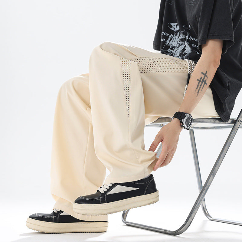 Men's sporty leisure pants with breathable inserts 1788279716