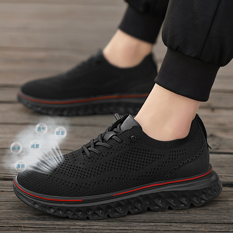 Men's breathable knitted sports shoes with shock-absorbing honeycomb sole Mune Fashion