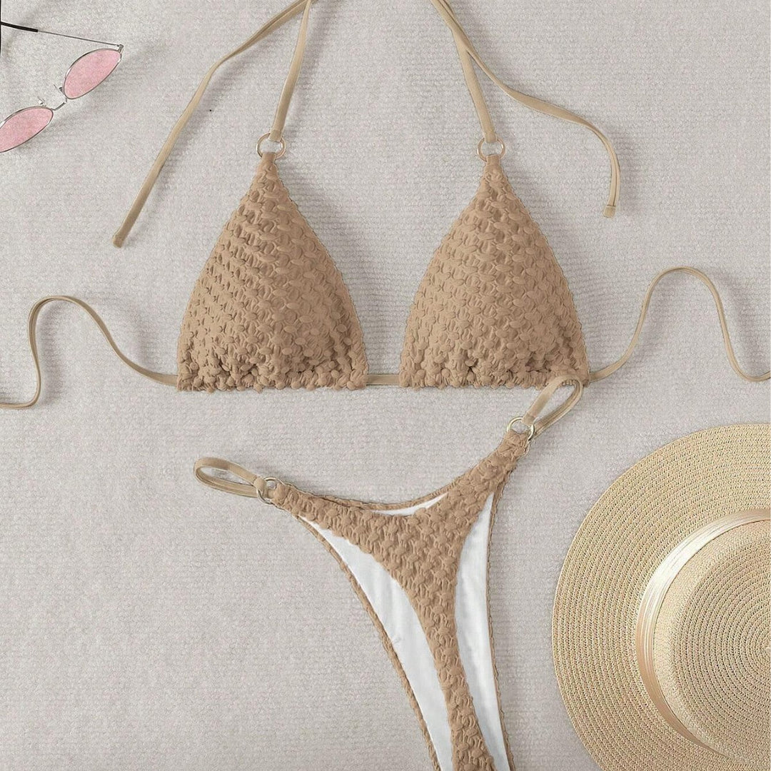 Women's Triangle Bikini with sophisticated texture mix Mune Fashion