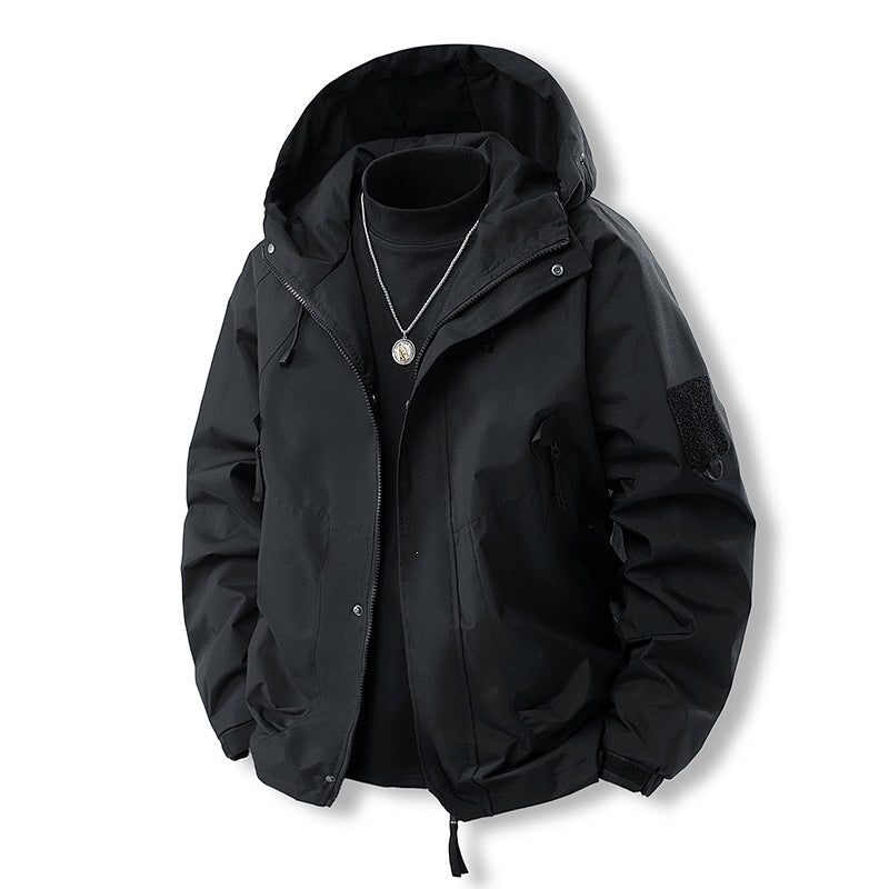 Men's Functional Hooded Transition Jacket with Water-Repellent Cover, Utility Pockets & Adjustable Hem Mune Fashion