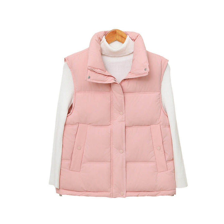 Women's thermal quilted vest with stand-up collar and concealed button placket Mune Fashion