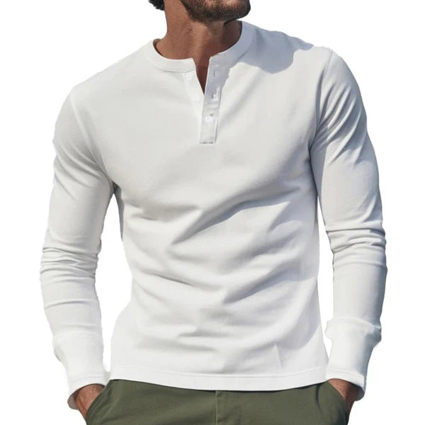 Men's long-sleeve shirt with button placket and slim fit Mune Fashion