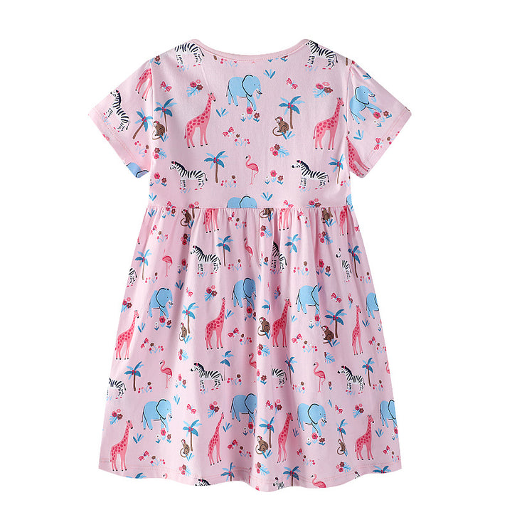 Girls cotton dress with playful animal motif Mune Fashion