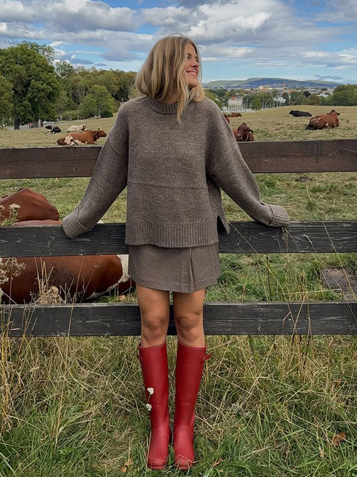 Women's waterproof knee-high rubber boots with adjustable shaft Mune Fashion