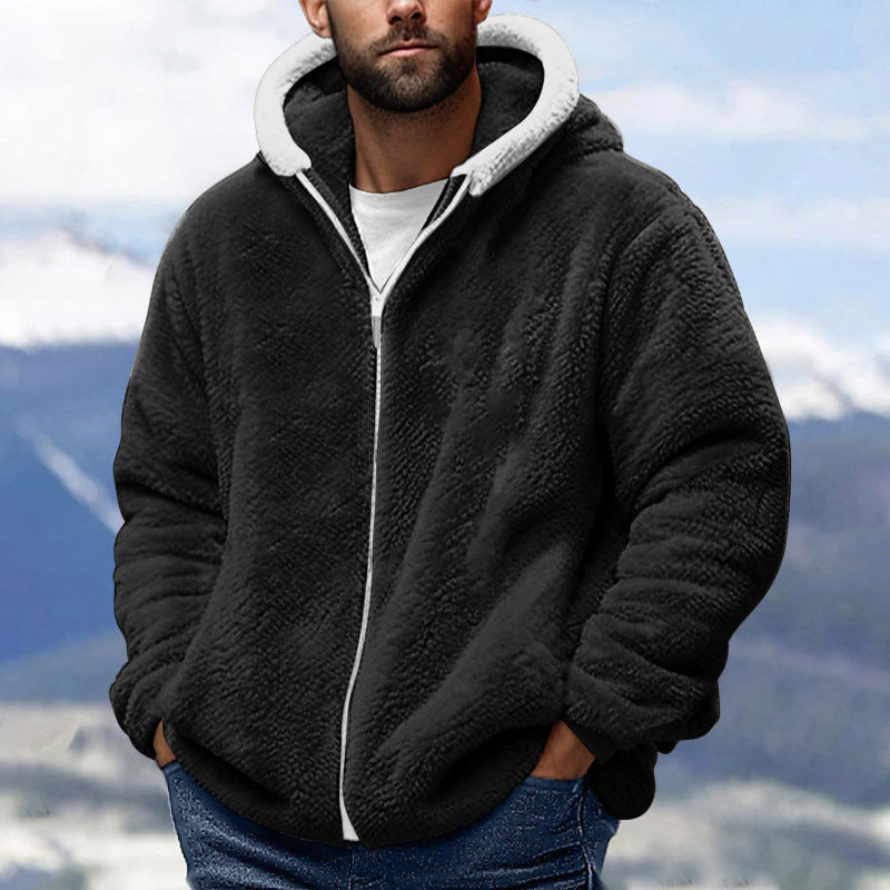 Men's Cozy Teddy Fleece Zip-Up Hoodie with Oversized Fit Mune Fashion