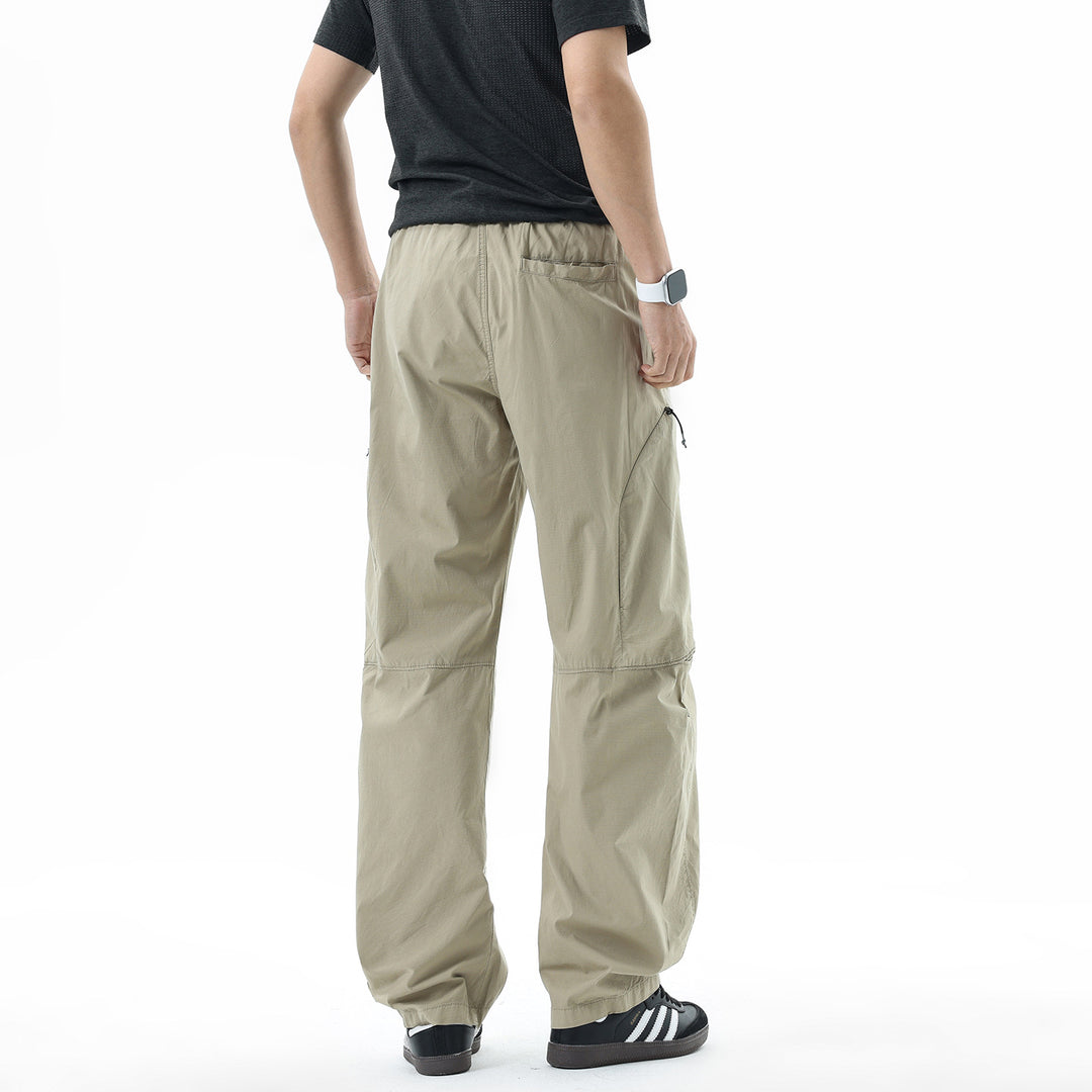 Men's Travel Cargo Pants with Elastic Waistband, Drawstring, and Ventilation Panels Mune Fashion