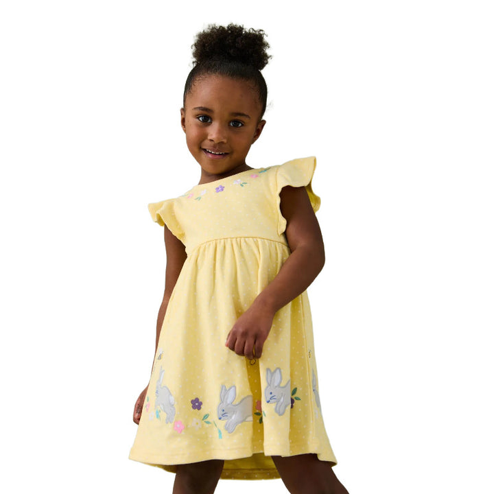 Girl's summer dress with playful bunny and flower embroidery Mune Fashion
