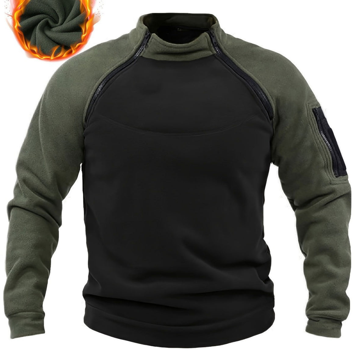 Men's Technical Fleece Pullover with windproof front panel and arm pocket Mune Fashion