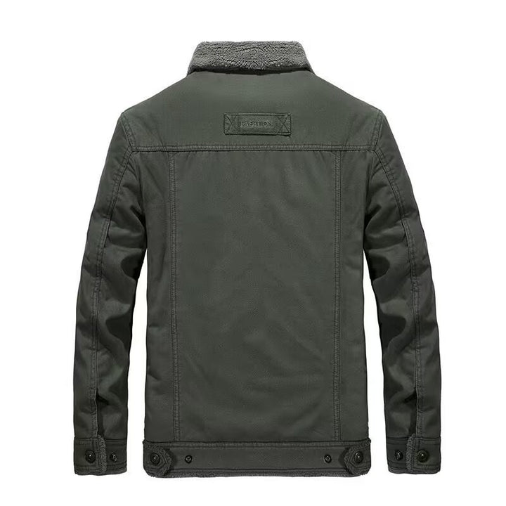 Men's padded Sherpa-canvas field jacket with teddy lining and thermal insulation Mune Fashion