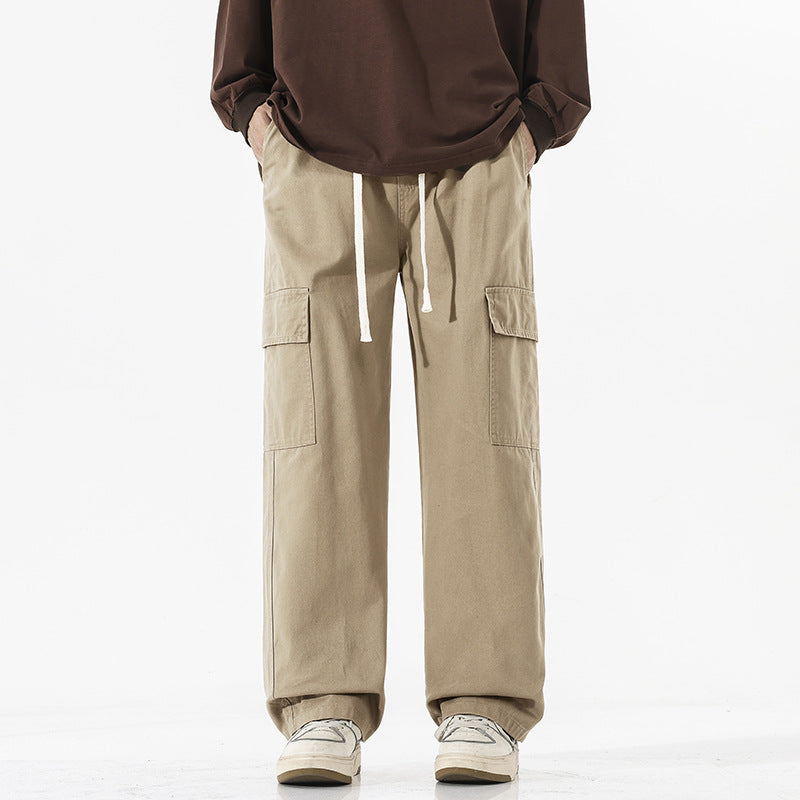 Men's Super Wide Utility Cargo Pants in Low Rise Baggy Cut with Drawstring Mune Fashion