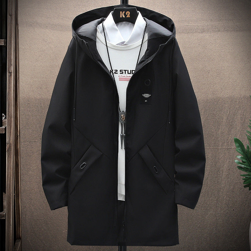 Men's nan urban Midlength Tech Parka with hood, concealed zipper and windproof coating Mune Fashion