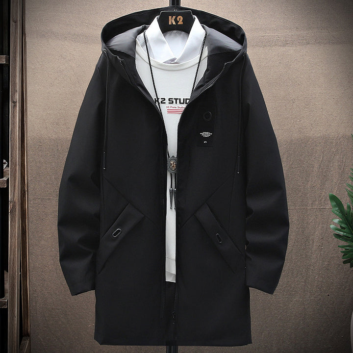 Men's nan urban Midlength Tech Parka with hood, concealed zipper and windproof coating Mune Fashion
