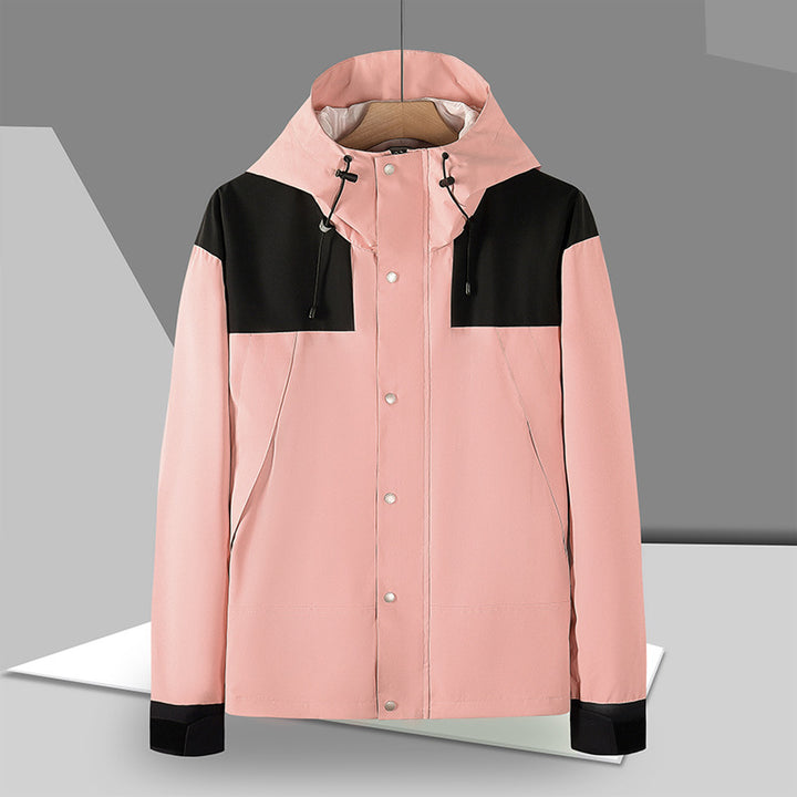 Men's Water-Repellent Hooded Field Jacket with Snap Button Front and Adjustable Velcro Cuffs Mune Fashion