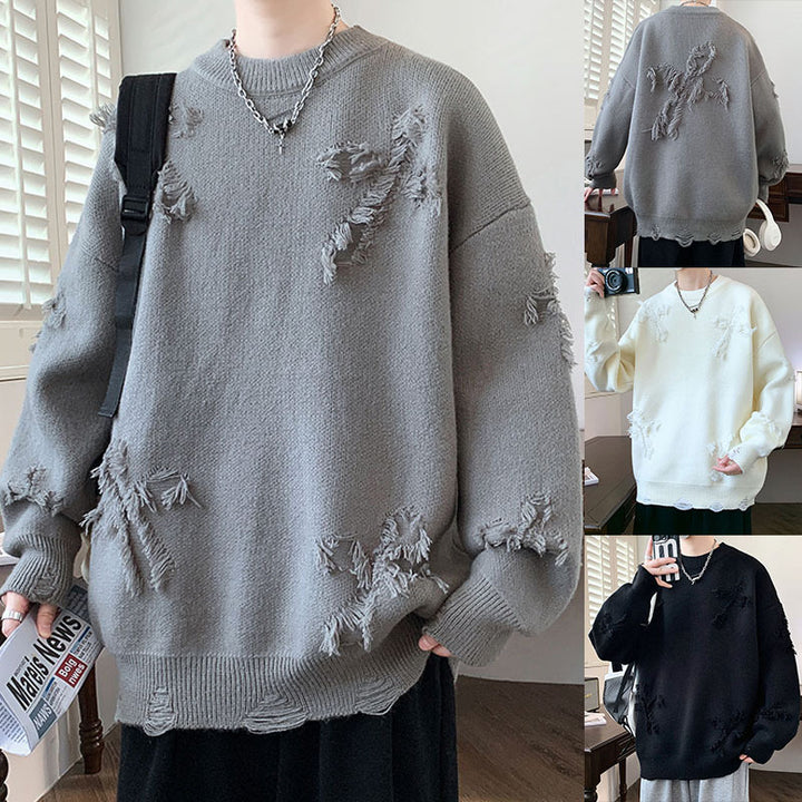 Women's Chunky Knit Sweater with Fringes Mune Fashion